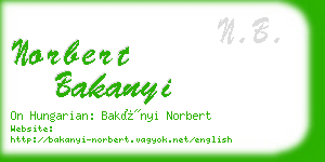 norbert bakanyi business card